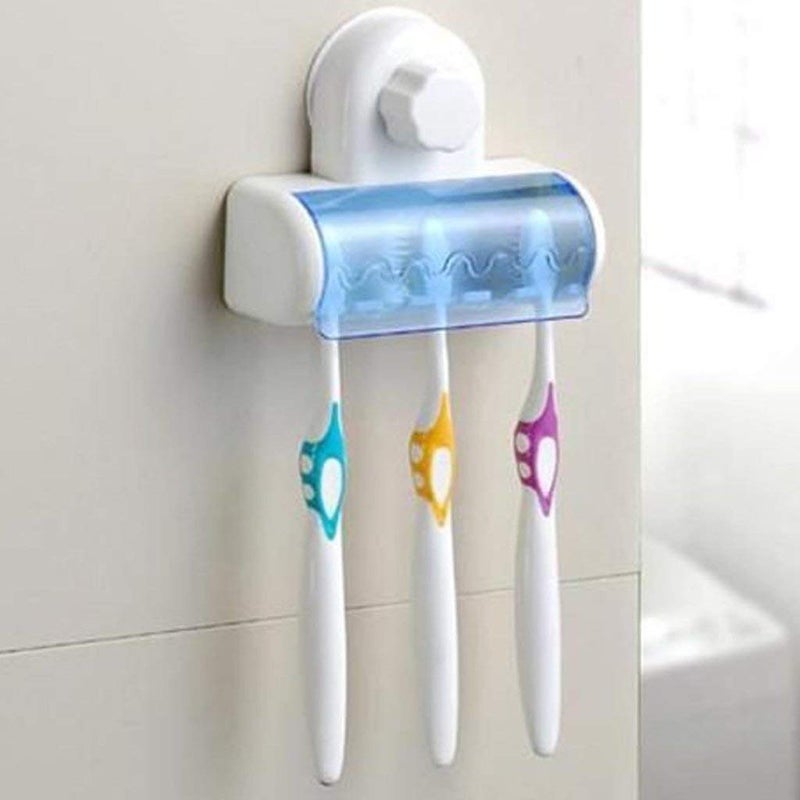 TOPHAVEN Toothbrush Holder with Magic Annularity Suction Cup Easily Wall Mounted 5 Toothbrush Storage Set - Image 2