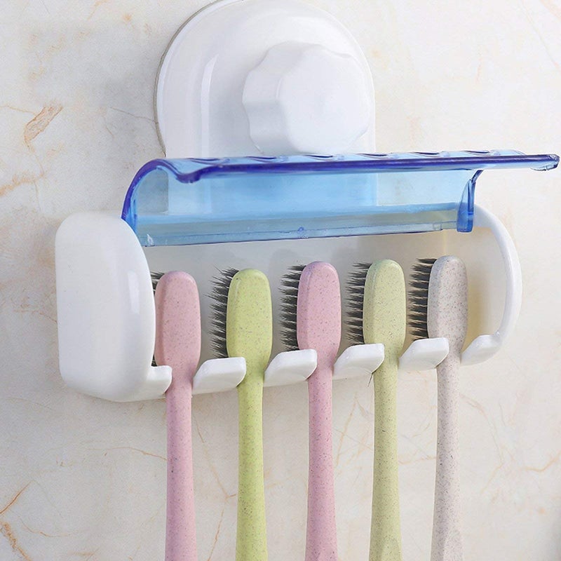 TOPHAVEN Toothbrush Holder with Magic Annularity Suction Cup Easily Wall Mounted 5 Toothbrush Storage Set - Image 5
