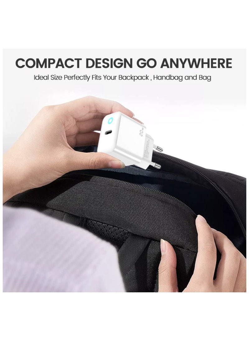 LENOK - wall charger 20 w, USB-C Charger, Fast Charging USB-C Power Supply Compatible with Samsung Galaxy S23 S22 S21, iPhone 15/14/13/12 Pro Max Plus etc - Image 1