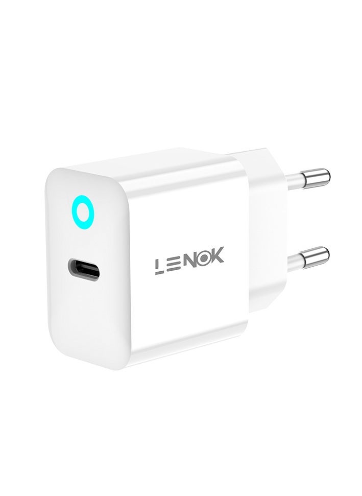 LENOK - wall charger 20 w, USB-C Charger, Fast Charging USB-C Power Supply Compatible with Samsung Galaxy S23 S22 S21, iPhone 15/14/13/12 Pro Max Plus etc - Image 1