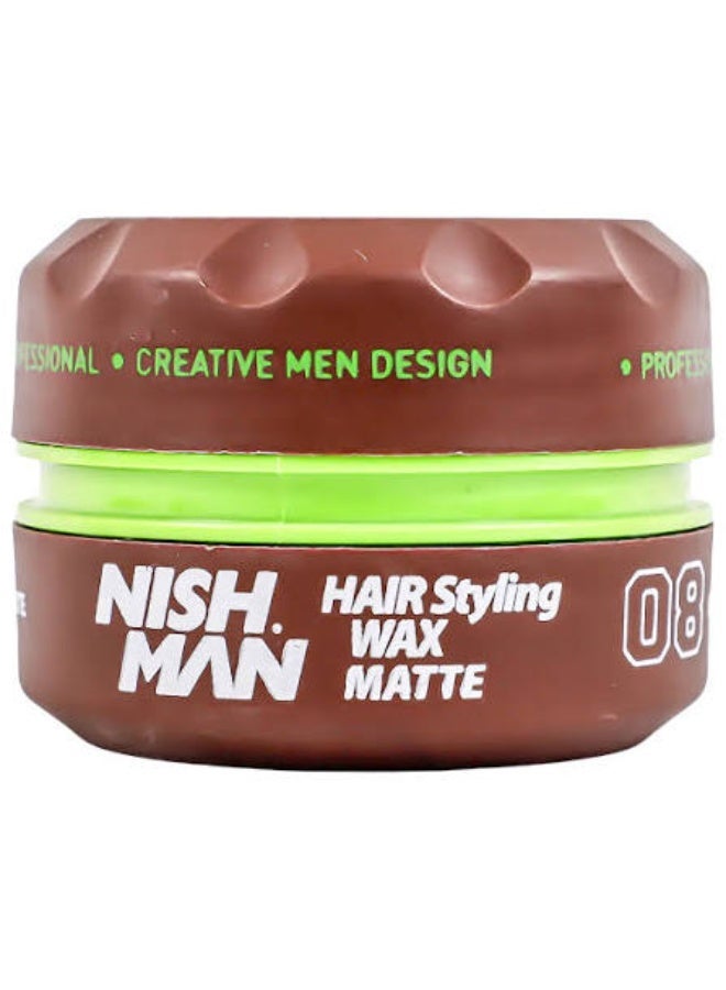 NISHMAN Hair Styling Wax Matte 08 100 ml - Image 1