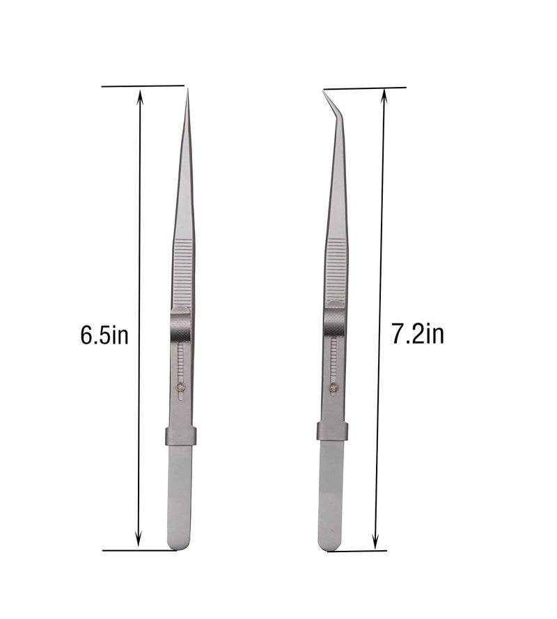 Yababa Tweezers, Precision Tweezers Set, Anti-Static Stainless Steel Curved of Tweezers, for Electronics, Laboratory Work, Jewelry-Making, Craft, Soldering, Etcï¼ˆ2 PCSï¼‰ - Image 2