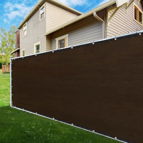 ShadeMart 5' x 10' Fence Privacy Screen Brown Heavy Duty 170 GSM Fencing Mesh Shade Net with Grommets & Zip Ties, 90% Blockage Fence Screen for Balcony Yard Outdoor Garden Pool (We Customize Size) - Image 2