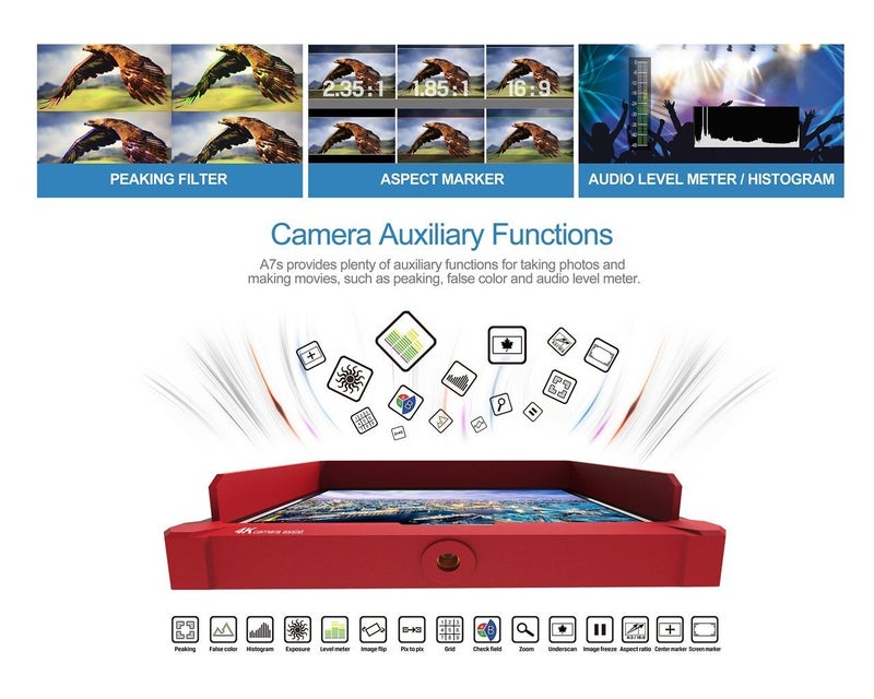 LILLIPUT A7S 7 Inch Full HD Monitor Camera & Photo Accessories with 4K Support, Black - Image 3