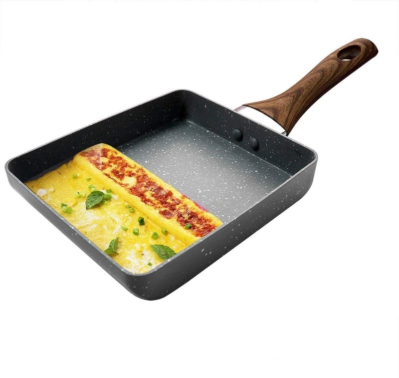 NILKANTH Japanese Omelette Pan Nonstick Tamagoyaki Square Egg Pan, 7’’x 6’’ Retangle Small Frying Pan with Anti Scalding Handle (Grey) - Image 1
