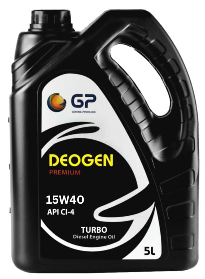 DEOGEN Premium Turbo Diesel Engine Oil, 15W40, API CI-4, 5 Liters