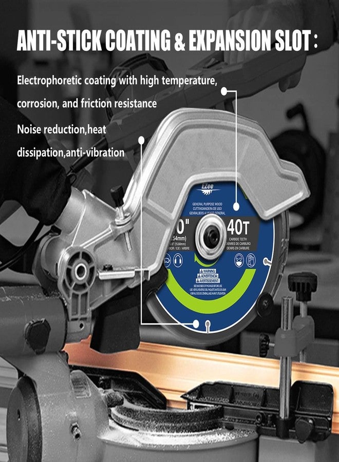 EZee 10 Inch 40 Teeth with 5/8 Inch Arbor Circular Saw Blades,0.09 Inch Thin Kerf,Tungsten Carbide Tipped(TCT) ATB Teeth Fine Finish Table Saw Blades for Various Wood Cutting,Max RPM 6000(1-Pack) - Image 2