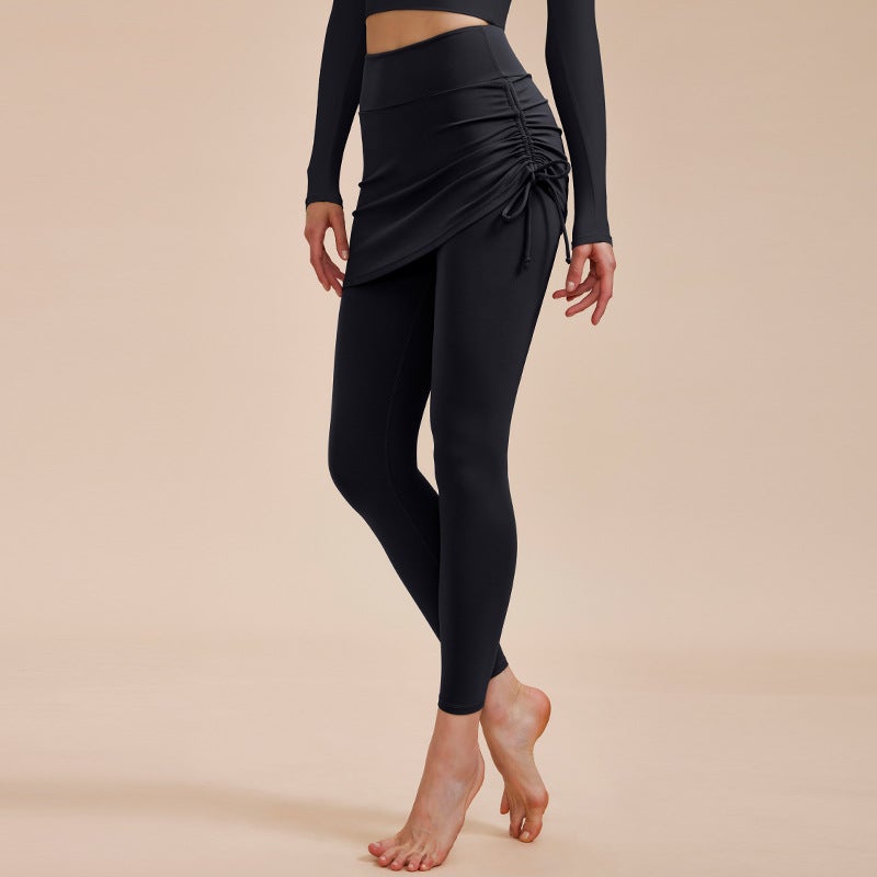 Autumn Yoga Pants Skirt Plus Size High Waist Sports Black  - Image 1