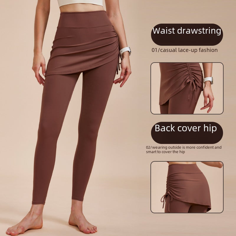 Autumn Yoga Pants Skirt Plus Size High Waist Sports Black  - Image 3