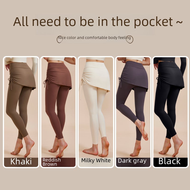 Autumn Yoga Pants Skirt Plus Size High Waist Sports Black  - Image 5