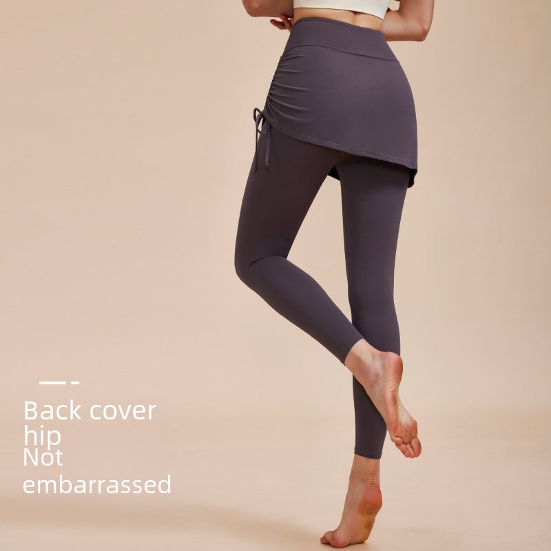 Autumn Yoga Pants Skirt Plus Size High Waist Sports Black  - Image 4