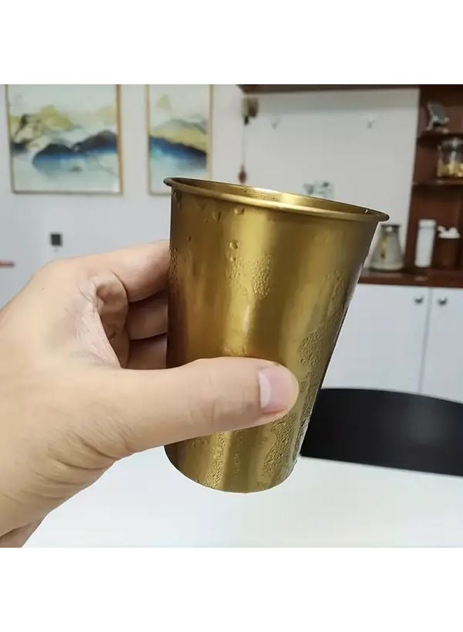 4 قطع من أكواب الفولاذ المقاوم للصدأ مع القشات 500 مل سعة كبيرة قابلة للتكديس خفيفة الوزن - Image 3