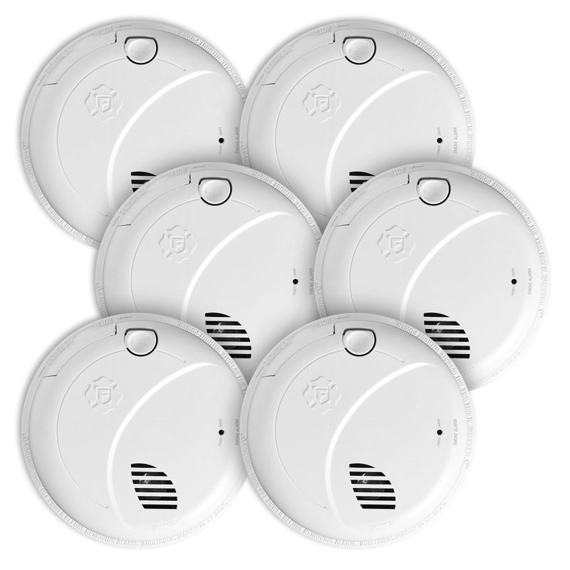 First Alert Interconnect Hardwire Smoke Alarm with Battery Backup Voice Alerts 6Pack