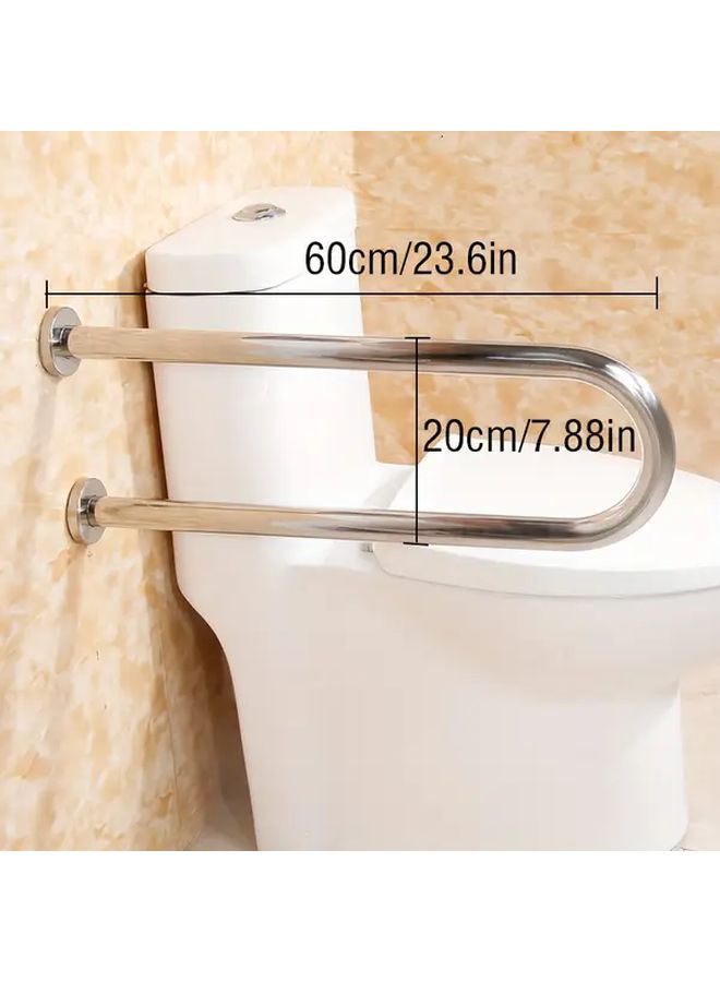 Non Slip 304 Stainless Steel Toilet Armrest Handrail For Disabled Shower Safety Aid - Image 3