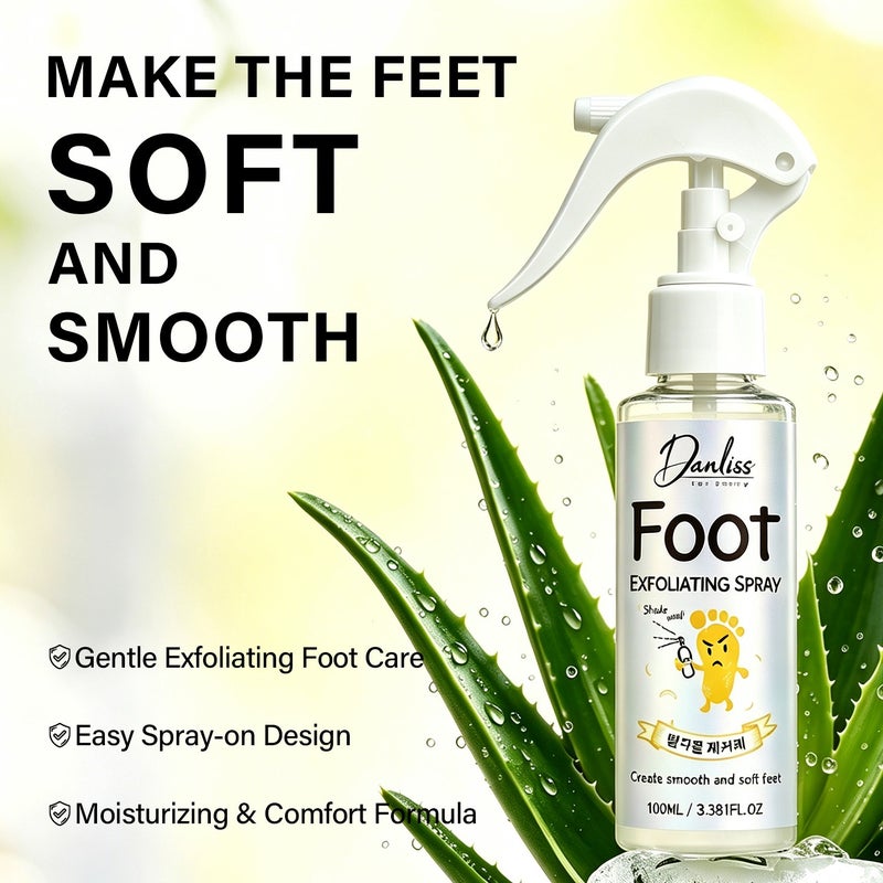 Danliss Foot Exfoliating Spray 100ml softens dry, cracked, rough, and calloused heels, rejuvenating them - Image 2