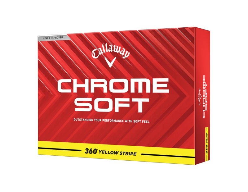 Callaway Golf Chrome Soft Golf Balls 360 Stripe Yellow - Image 2