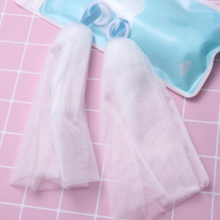 Lurrose 5PCS Exfoliating Foaming Net Premium Effective Easy Maker Face and Body Face Cleansing Soap - Image 3