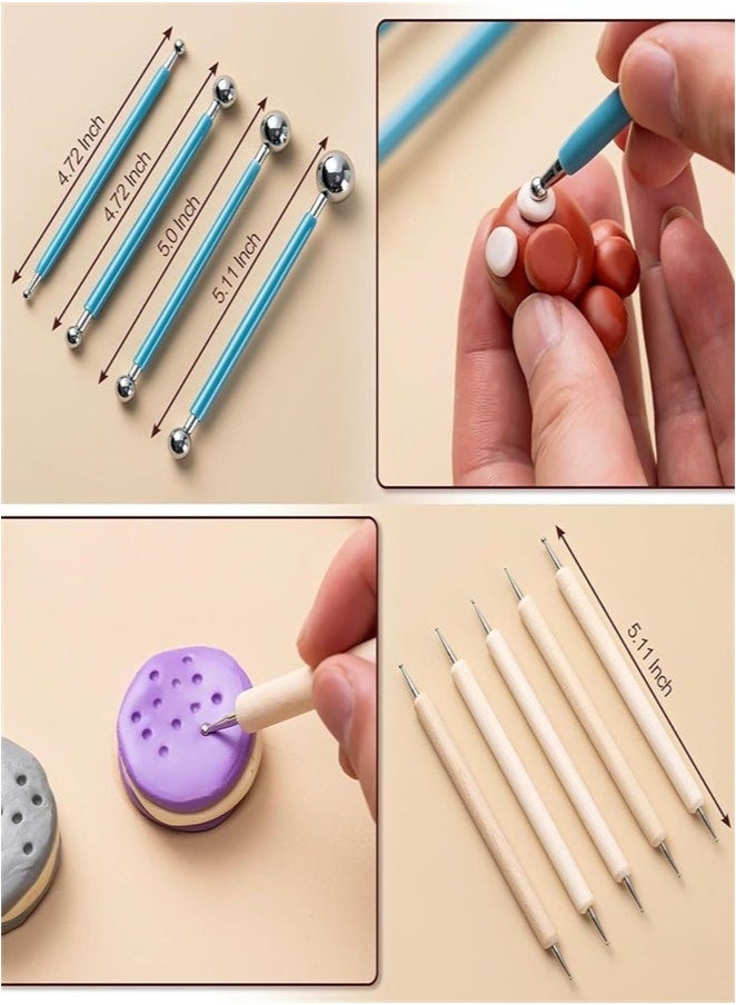 LIVQORA 25PCS Clay Sculpting Tools Kit for Adults and Kids – Polymer & Air Dry Clay Pottery Tools with Bag – Carving, Drawing, Molding, Dotting & Painting Set - Image 4