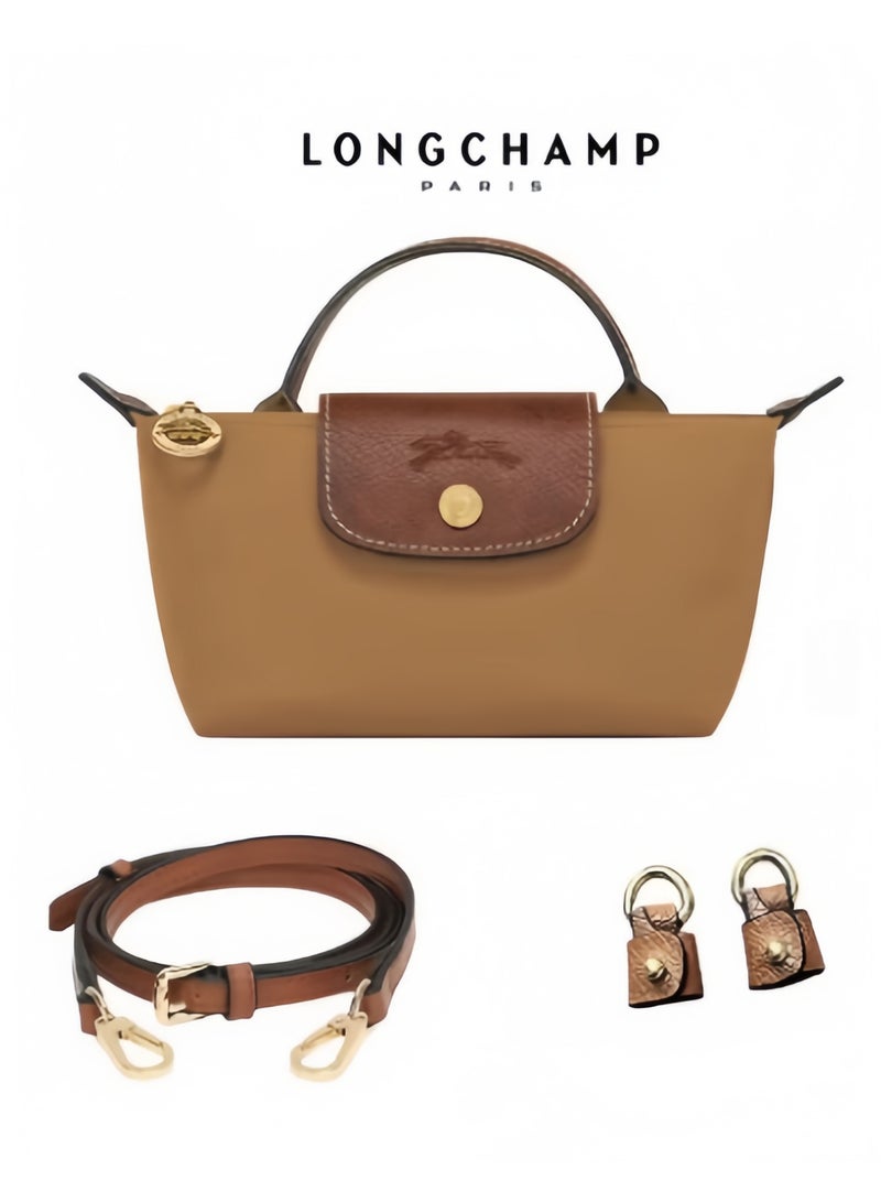 لونج شامب حقيبة يد نسائية صغيرة ، حقائب Crossbody، حقيبة الكتف حزام الكتف مع مشبك، Desert الأصفر النمط الكلاسيكي - Image 1