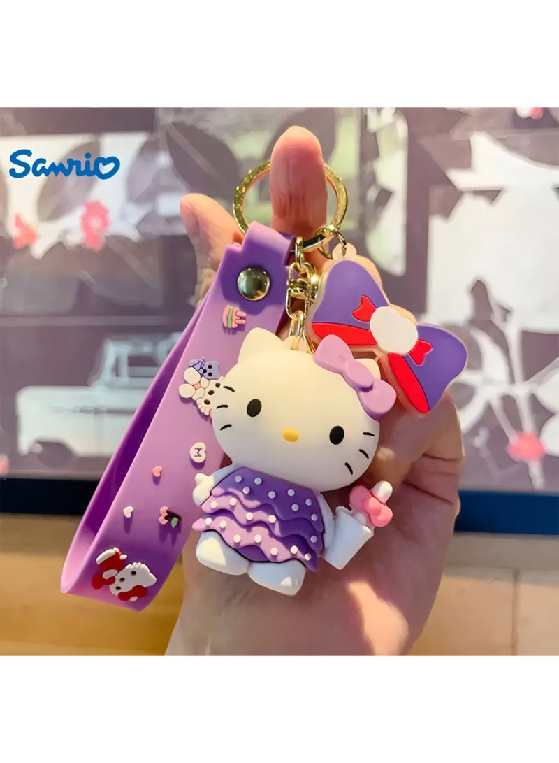 Sanrio Hello Kitty Purple Silicone Keychain - Image 1