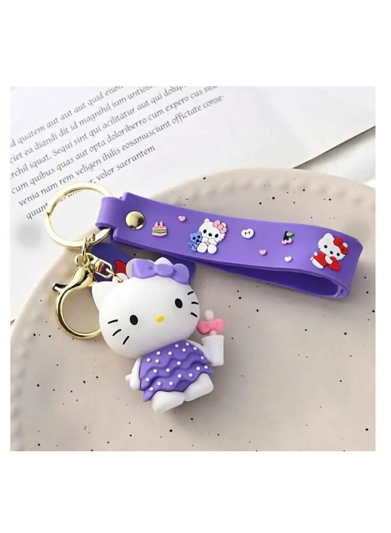 Sanrio Hello Kitty Purple Silicone Keychain - Image 2