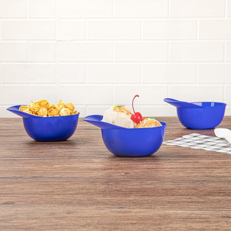 Restaurantware Mini Serve 85 Ounce Baseball Helmet Ice Cream Bowls 10 Disposable Blue Sturdy Plastic Bowls Perfect for Sports Themed Parties - Image 4