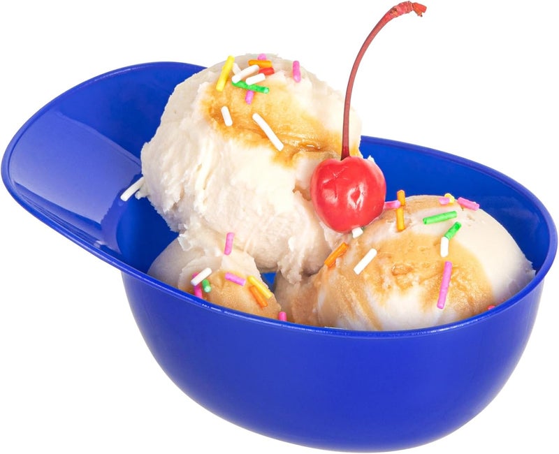 Restaurantware Mini Serve 85 Ounce Baseball Helmet Ice Cream Bowls 10 Disposable Blue Sturdy Plastic Bowls Perfect for Sports Themed Parties - Image 1