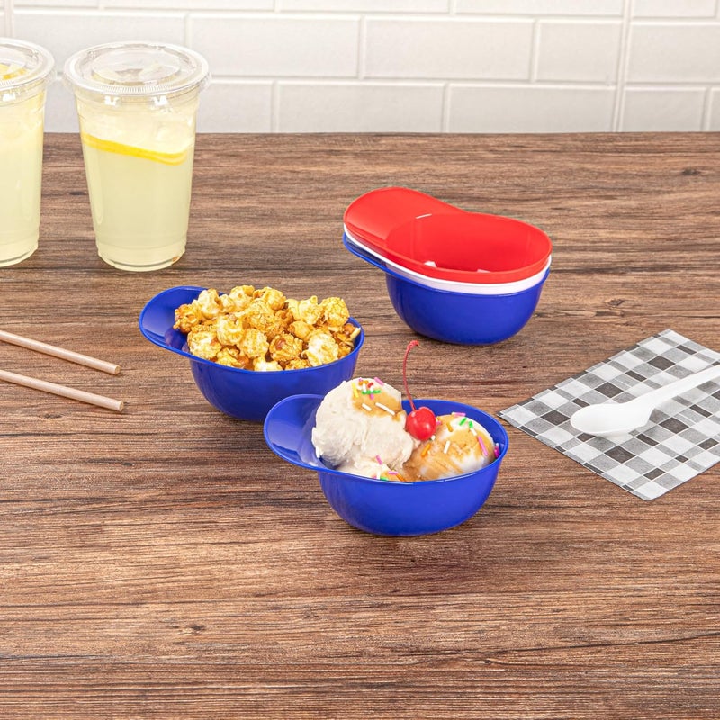 Restaurantware Mini Serve 85 Ounce Baseball Helmet Ice Cream Bowls 10 Disposable Blue Sturdy Plastic Bowls Perfect for Sports Themed Parties - Image 3