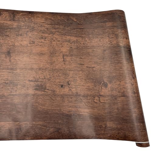 Yifely Brown Wood Grain Drawer Covering Paper Self Adhesive Shelf Liner Table Door Sticker 17.7 Inch by 9.8 Feet - Image 5