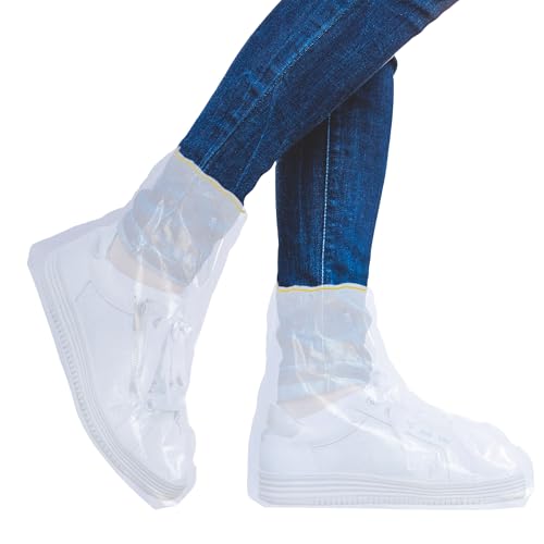 Aogigigio 20Pcs Rain Covers for Shoe Clear - Waterproof Disposable Plastic Clear Heavy Duty Shoe Covers for Men and Women - Image 1