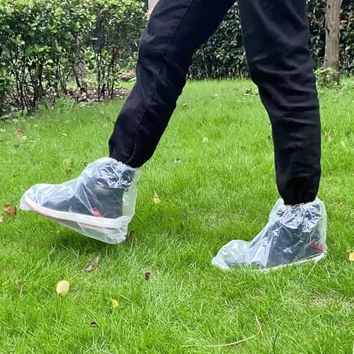 Aogigigio 20Pcs Rain Covers for Shoe Clear - Waterproof Disposable Plastic Clear Heavy Duty Shoe Covers for Men and Women - Image 4