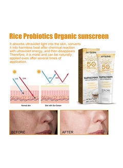 Jaysuing Rice & Probiotics Sunscreen SPF 50+ pa++++,Moisturizing Sunscreen Protect skin, Prevent UV Damage,Rice Probiotics Nourish & Whitening Skin 40g  - Image 3