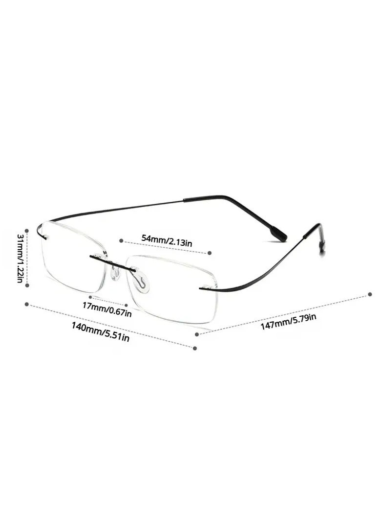 Generic Titanium alloy frameless glasses - automatic coloring multifocal reading and computer glasses with anti blue light, lightweight frame (+1.0 to+4.0), for business and daily use - indoor/outdoor vision correction, professional appearance, high-quality lenses, office workers  - Image 4