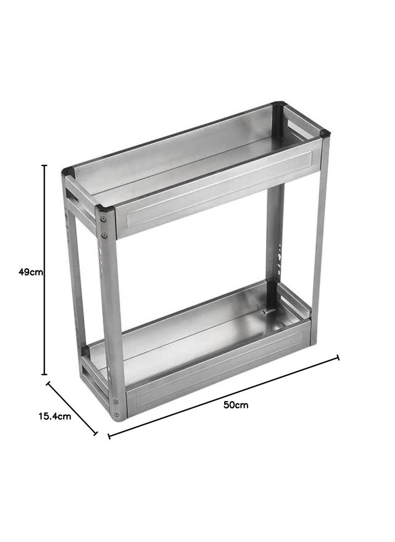 Volo VOLO 6inch Soft Close 2 Layer Satin Bottle Pullout 200mm Carcuss Size for Kitchen  - Image 2