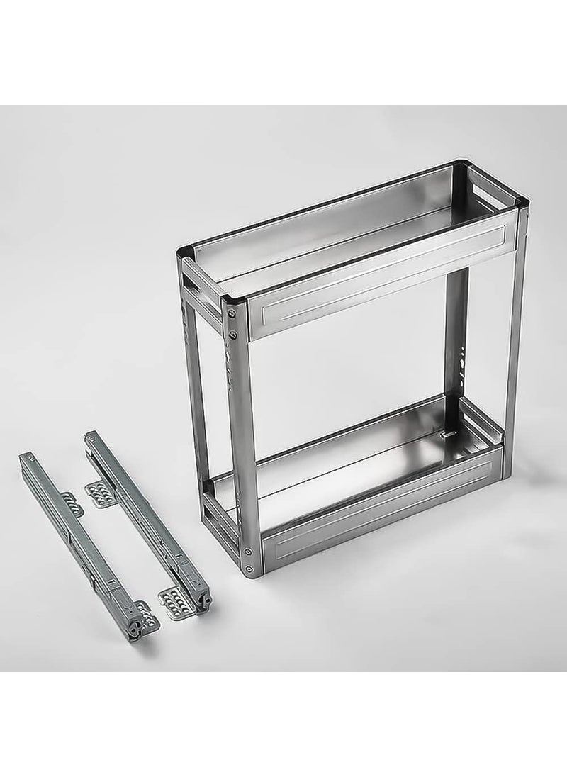 Volo VOLO 6inch Soft Close 2 Layer Satin Bottle Pullout 200mm Carcuss Size for Kitchen  - Image 4