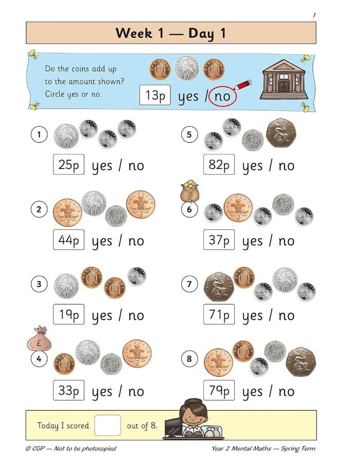 KS1 Mental Maths Year 2 Daily Practice Book: Spring Term - Image 5