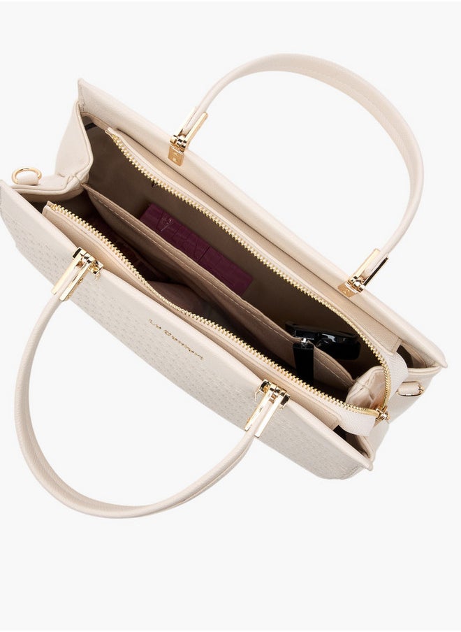 Le Confort - Monogram Embossed Tote Bag with Detachable Strap and Zip Closure - Image 1