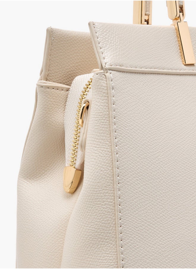 Le Confort Monogram Embossed Tote Bag with Detachable Strap and Zip Closure  - Image 5