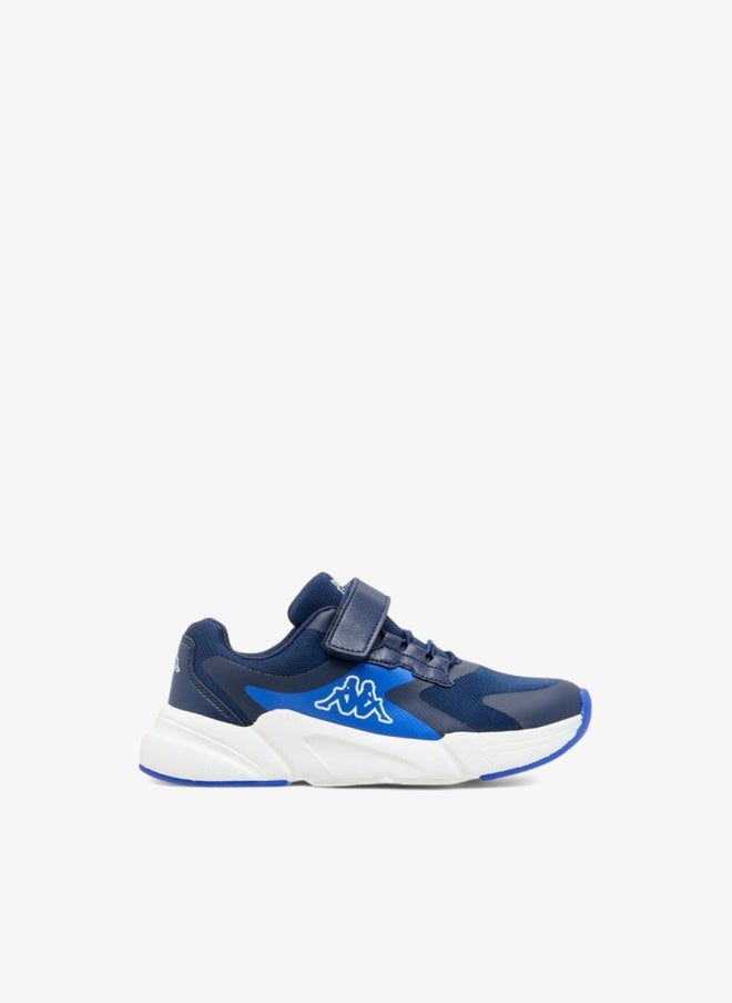 Kappa Boys' Logo Print Sports Shoes with Hook and Loop Closure - Image 1