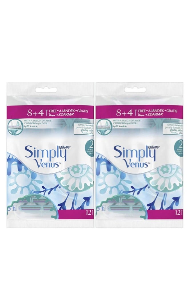 Gillette Simply Venus 8+4 two-piece razors - Image 1