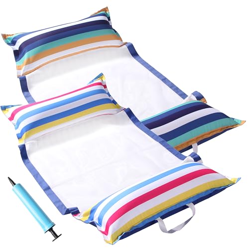 FindUWill Pool Hammock Floats XL 2Pack Inflatable Water Floaties 4in1 Saddle Lounge Chair Drifter Lounger for Adults - Image 1