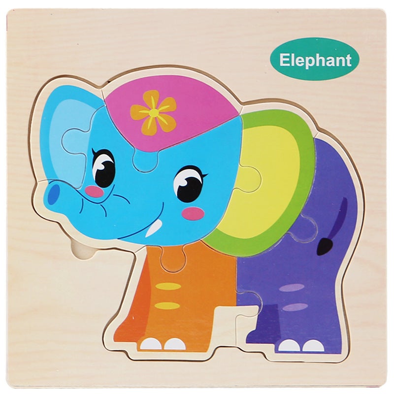 Children'S Wooden Three-Dimensional Buckle Animal Traffic Puzzle Toy Baby Enlightenment Puzzle Early Education Fun Puzzle Toy - Image 1