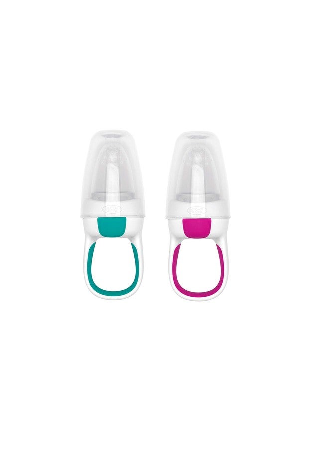 OXO Tot Silicone Self-Feeder 2 Pack Teal/Pink - Image 1