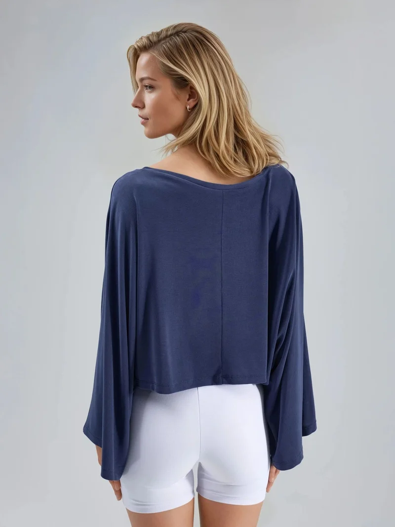 Busem BUSEM Loose Fit Boat Neck Blouse with Elastic Detail