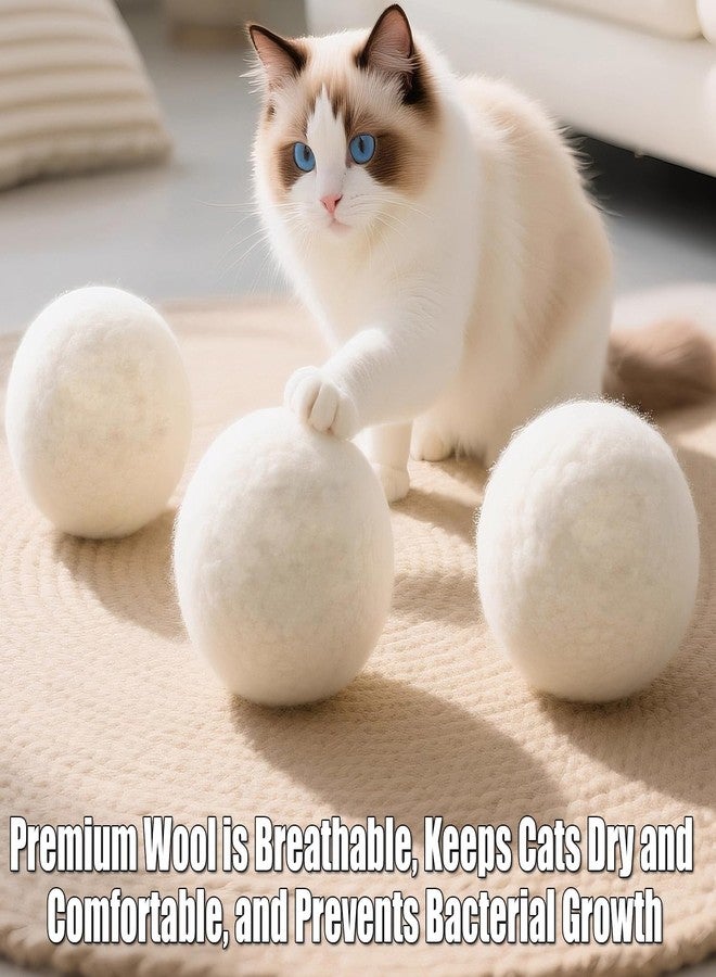 Wool Cat Balls - 3pcs Soft and Quiet Wool Felt Ball Toy for Cats,3.15 in - Image 4