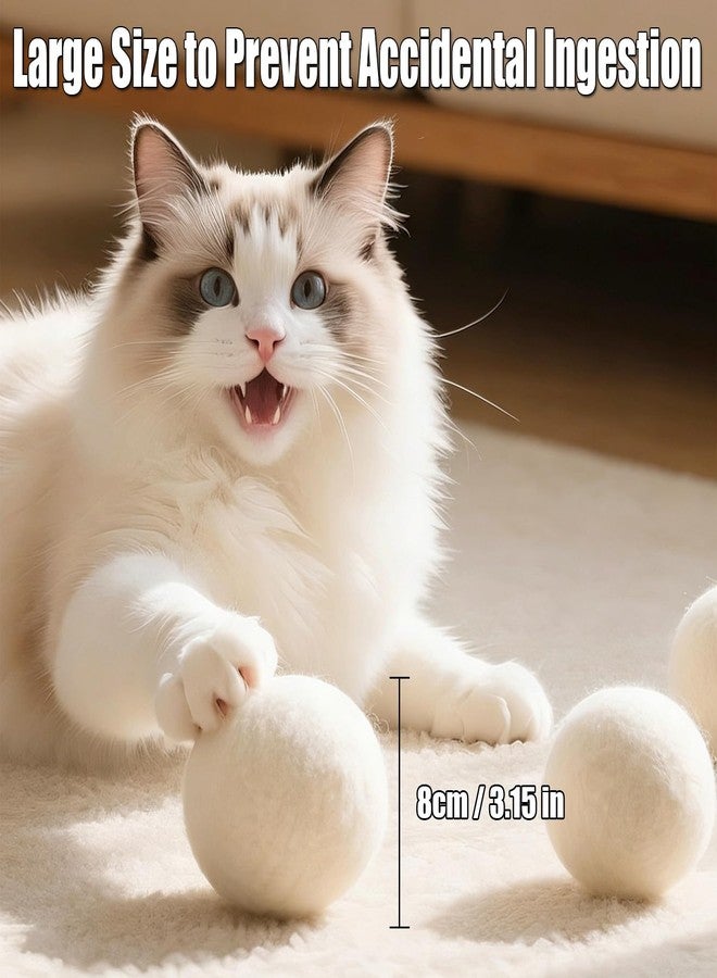 Wool Cat Balls - 3pcs Soft and Quiet Wool Felt Ball Toy for Cats,3.15 in - Image 2