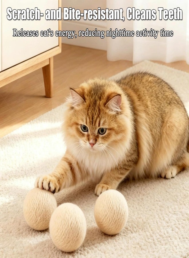 Wool Cat Balls - 3pcs Soft and Quiet Wool Felt Ball Toy for Cats,3.15 in - Image 3