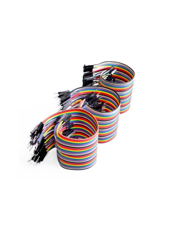 120pcs 20cm Multicolored Jumper Wire - 40-Pin Male to Female, Male to Male, and Female to Female Breadboard Compatible Wires for Arduino and Raspberry Pi Projects
