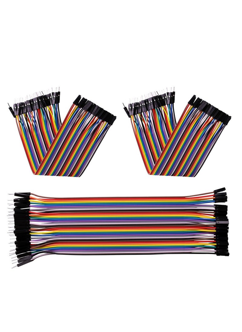 120pcs 20cm Multicolored Jumper Wire - 40-Pin Male to Female, Male to Male, and Female to Female Breadboard Compatible Wires for Arduino and Raspberry Pi Projects