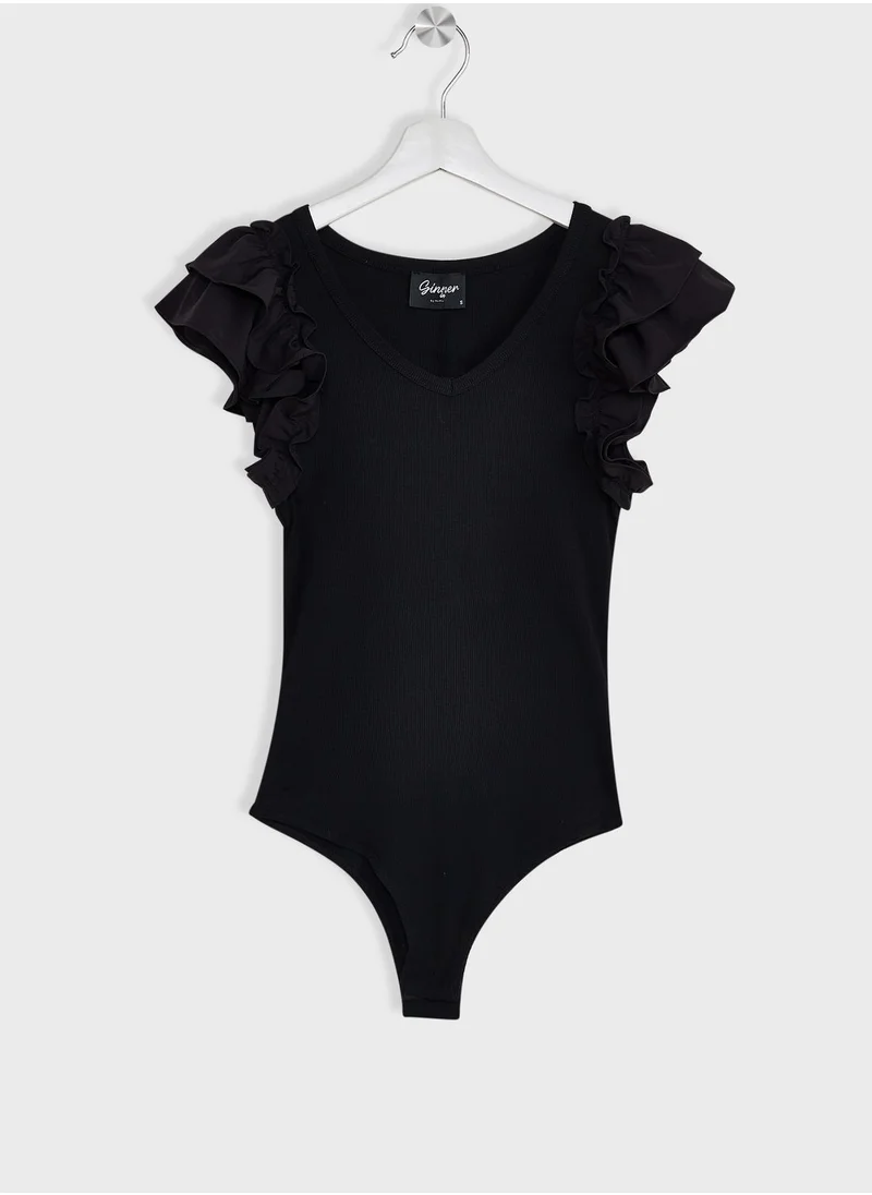 Ginger Ruffle Sleeve Bodysuit